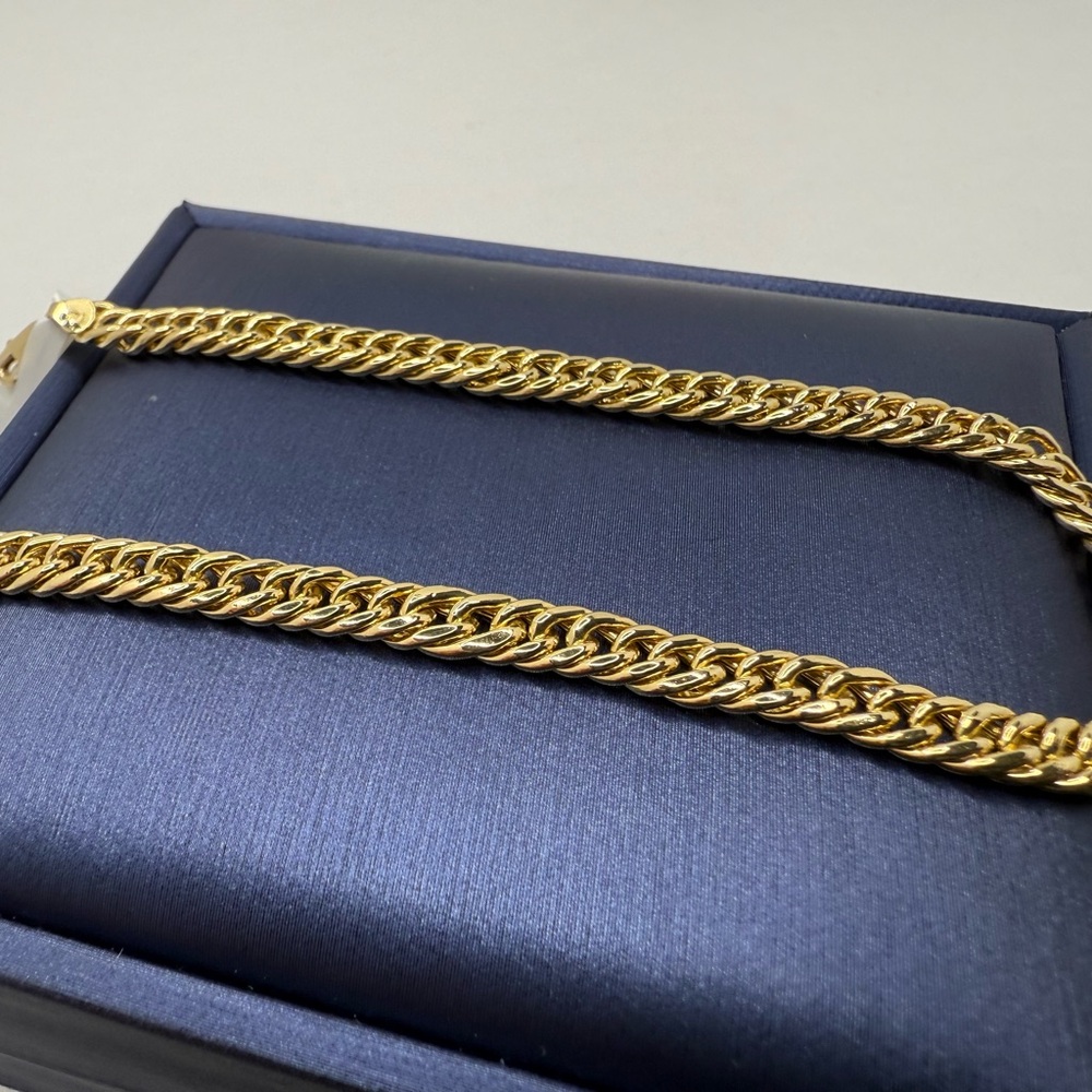 18K Genuine Gold Curb Link Chain Bracelet 8" (4.6mm) - Picture 6 of 14